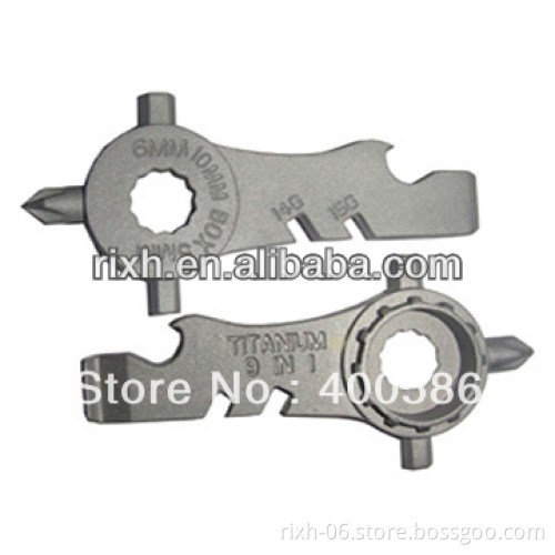 mini titanium multi tool,multifunctional Titanium Bicycle tool,titanium bicycle rack
